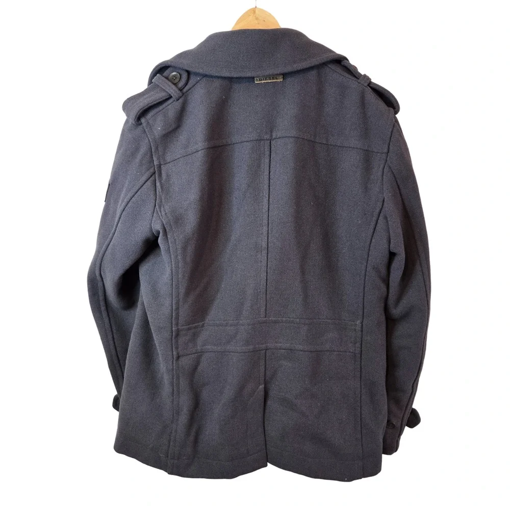 Diesel Only The Brave Gray Double Breasted Outdoor Men's Pea Coat Size 2XL